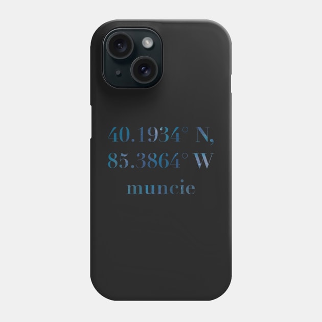 Muncie Coordinates Phone Case by quirkyandkind