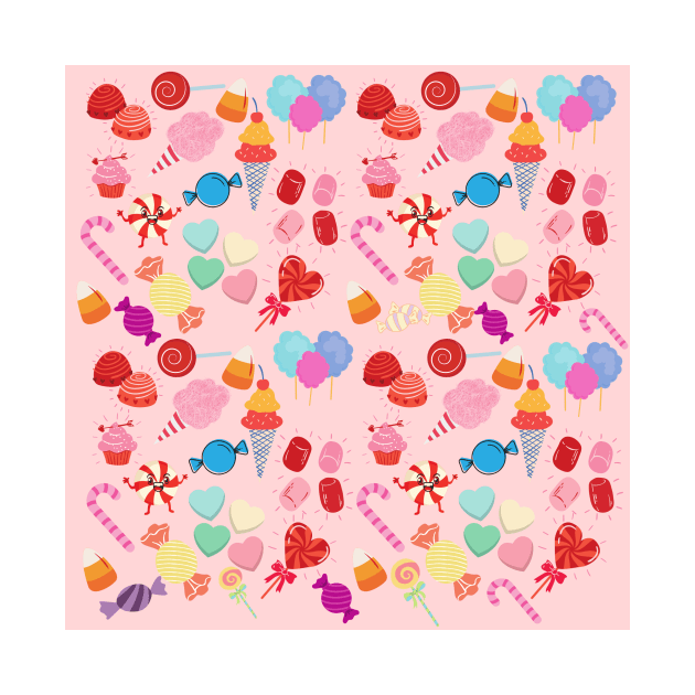 Pink Sweets Candy, Treats and Chocolate Pattern by CONCEPTDVS