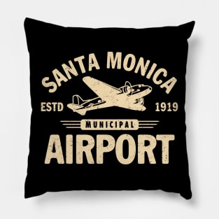 Santa Monica Airport by Buck Tee Originals Pillow