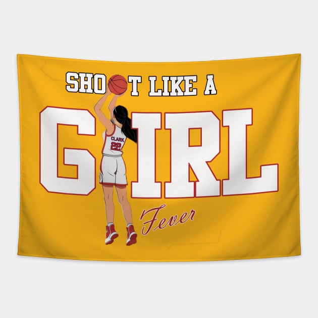 Shoot Like a Girl Tapestry by Ruggeri Collection