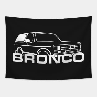 1980-1986 Bronco, front side, white cap, white print Tapestry