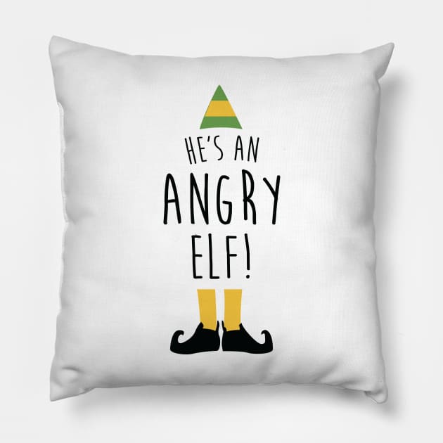 He's An Angry Elf Pillow by mariansar