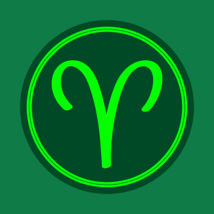 Cool Green Aries Symbol T-Shirt