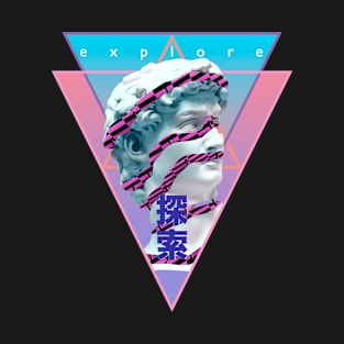 Vaporwave Statue of David Bust Retro 80s 90s Art Otaku T-Shirt