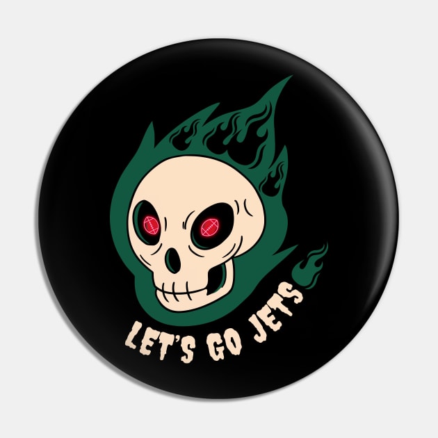 Skull with burning football eyes.  Let's go Jets! Pin by Sleepless in NY