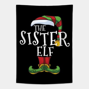 Sister Elf Family Christmas Matching Holiday Funny Pajama Tapestry