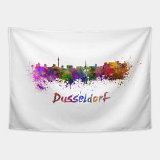 Dusseldorf skyline in watercolor Tapestry
