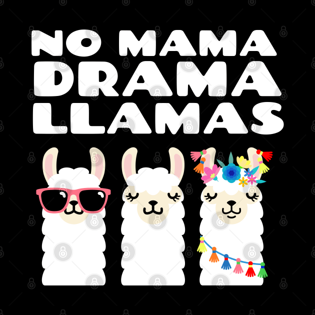 No Mama Drama Llamas Funny Vintage Sunset Animal Lover by DetourShirts