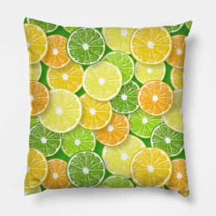 Citrus fruit slices pop art 3 Pillow