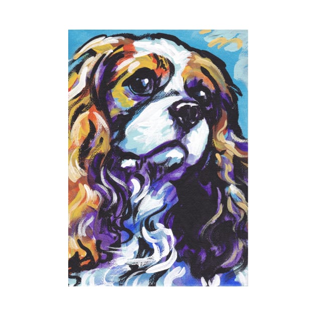 cavalier king charles spaniel Dog Bright colorful pop dog art by bentnotbroken11