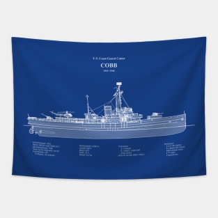 Cobb wpg-181 United States Coast Guard Cutter - ABDpng Tapestry