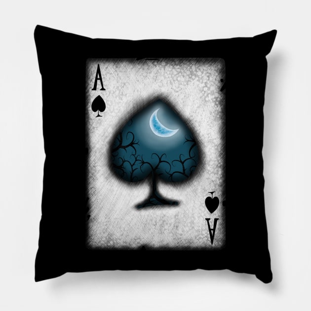 Ace of Spades with Moon Pillow by DeneboArt