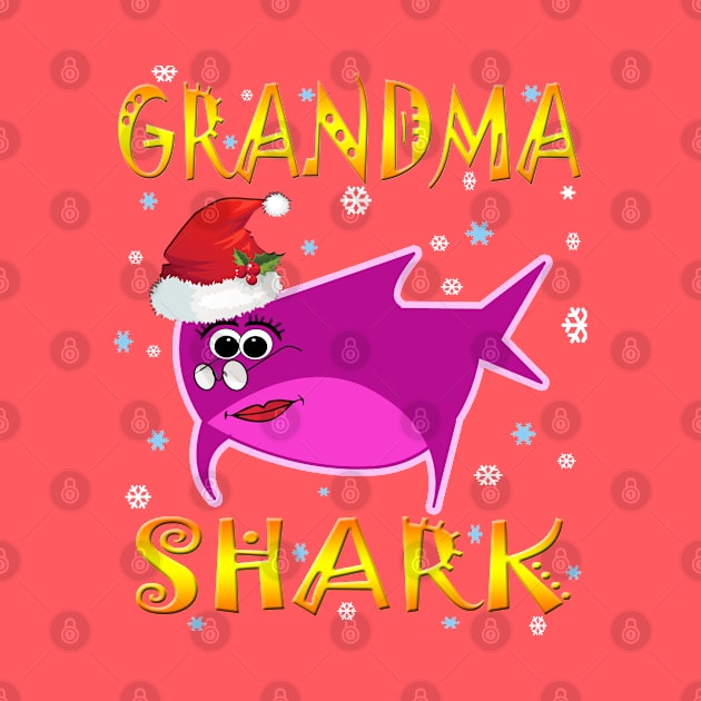 Christmas Grandma Shark Funny Design Gift Idea by werdanepo