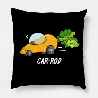 Car-Rod Cute Carrot Hot Rod Pun Pillow