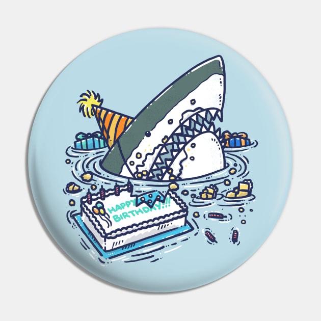 Sheet Cake Destruction Shark Pin by nickv47