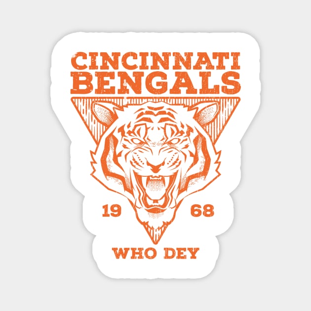 bengals retro vintage emblem Magnet by Cybord Design