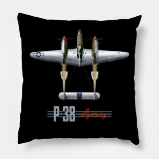 P-38 Lightning WW2 fighter aircraft Pillow