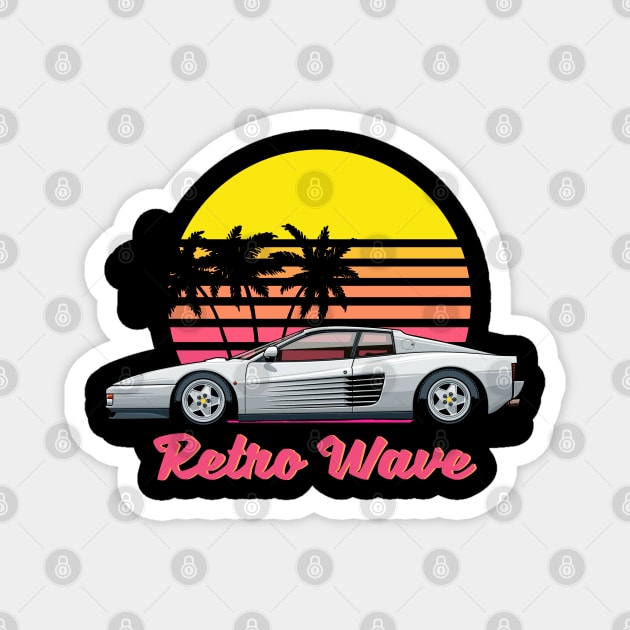 Testarossa Retro wave Magnet by Markaryan