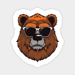 Sarcastic furry bear logo white Magnet