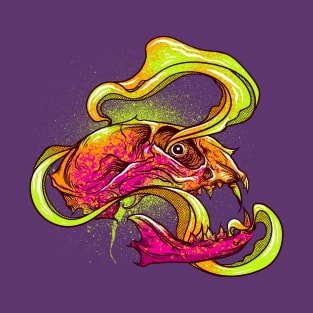 Mind Expansion Neon Animal Skull Art T-Shirt