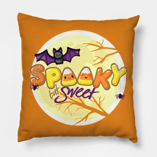 Spooky but Sweet (orange background) Pillow