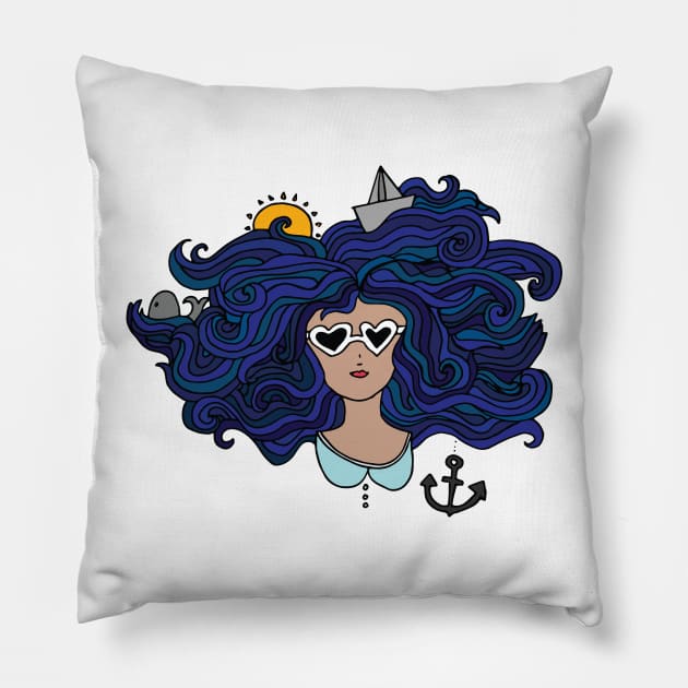 Girl of the Sea Pillow by Nataliatcha23