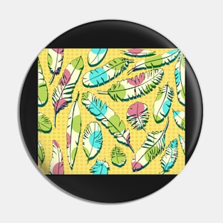 Vintage Feathers (yellow) Pin