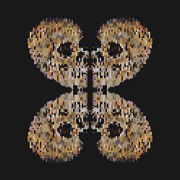 Abstract Skulls Reflections Glitch Goth Kaleidoscope Reflection by MOP tees