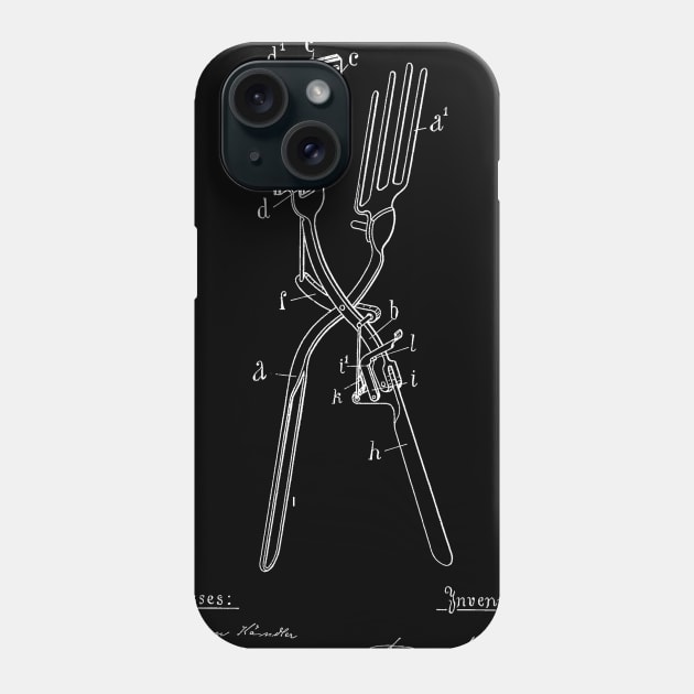 Curling Tongs Vintage Patent Hand Drawing Phone Case by TheYoungDesigns