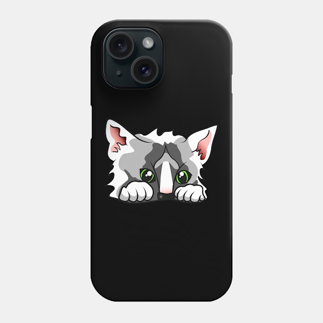 Cute Cat Lurking Funny Kitten Phone Case by Foxxy Merch