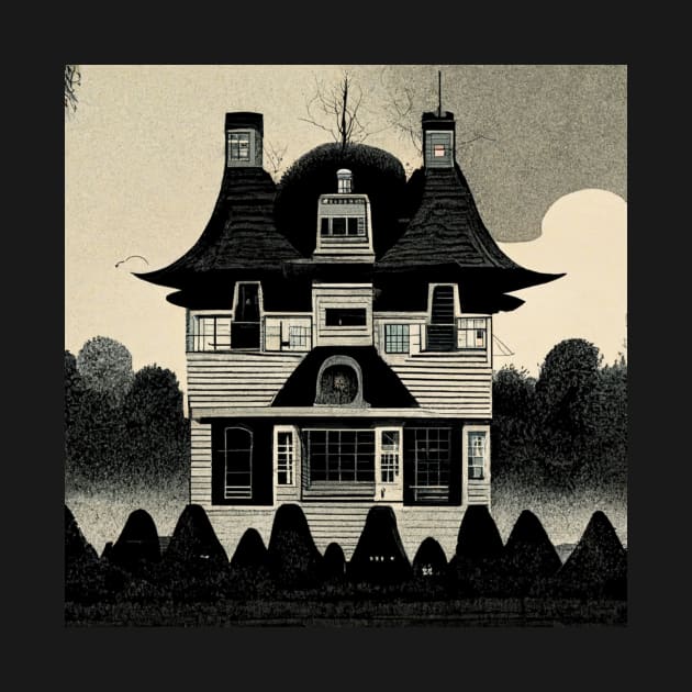 Iconic Amityville Horror House in vintage colors. by Liana Campbell