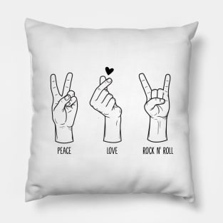 Peace Love Rock N Roll Pillow