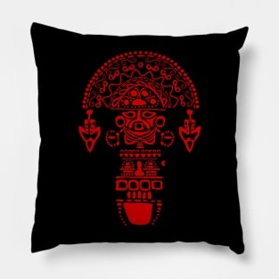 Peru - Tumi red design - Tribal art Pillow