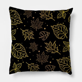 Golden autumn leaves - Golden fall season Pillow