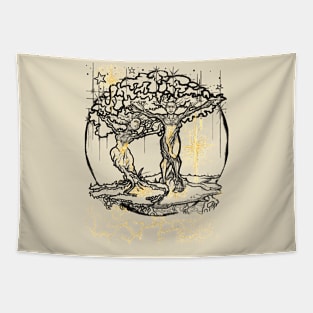 Trees of Life (Dark Lineart) Tapestry