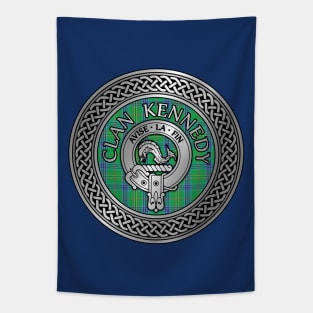 Clan Kennedy Crest & Tartan Knot Tapestry