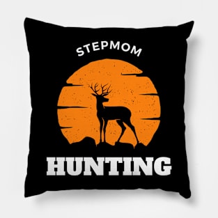 Stepmom Hunting - Orange Logo With Curved White Text And Deer Pillow