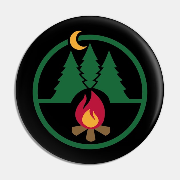 Camping campfire Pin by Designzz