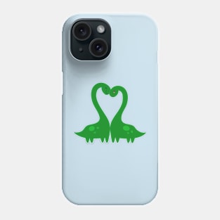 Cute Green Trex Dinosaurs In Love Phone Case