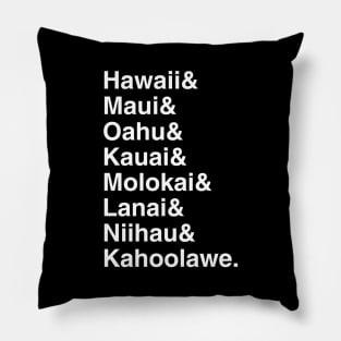 Hawaiian Islands List Pillow