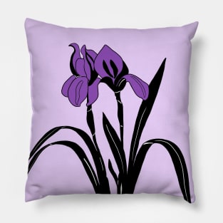 Purple Iris Flower Pillow