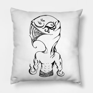 Alien muscle with tattoo Pillow