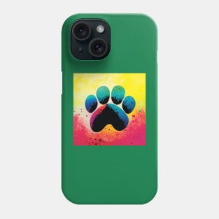 Colourful Splatter Art Paw Print Design Phone Case