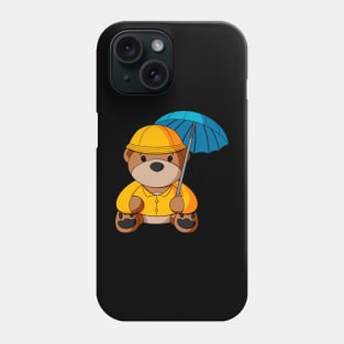 Rainy Day Umbrella Teddy Bear Phone Case