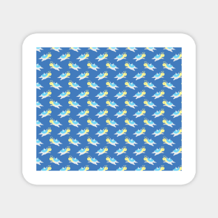 Angel Turtle Blue Pattern Magnet