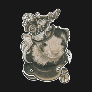 The Candy Lover Ferret - White Outlined Version T-Shirt