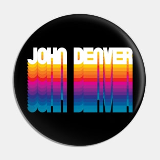 Retro Denver Proud Name Personalized Gift Rainbow Style Pin