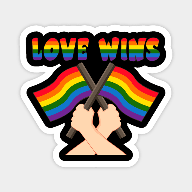 Love Wins, Love Wins design Magnet by Aratack Kinder