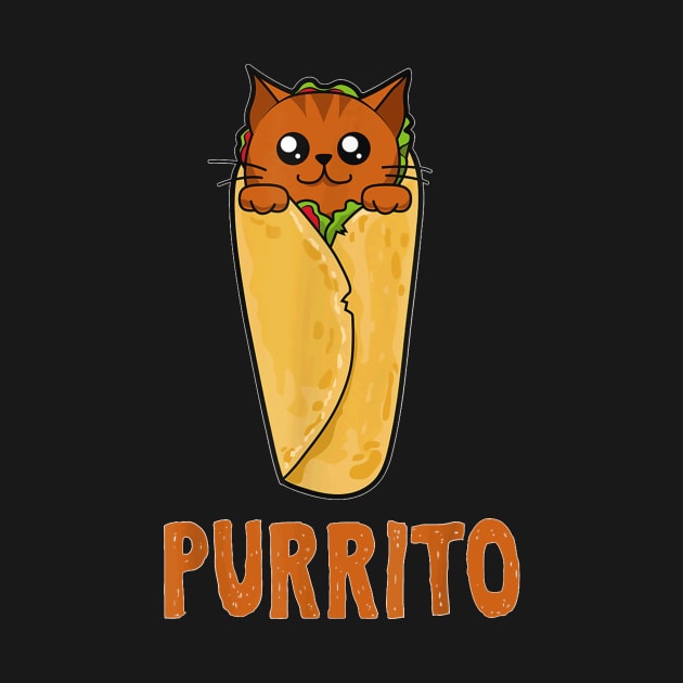 Funny Purrito Cat Pun  Mexican Burrito Food Purr Gift by Peter Smith