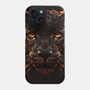 Triangle Panther - Abstract polygon animal face staring Phone Case